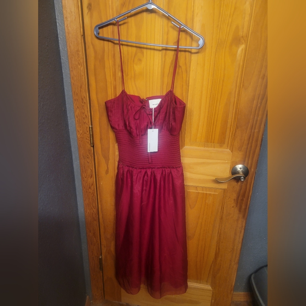Reformation Burgundy Midi Laly Dress - Picture 3 of 7